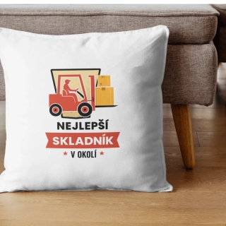 Dekorační polštář „Nejlepší skladník v okolí“